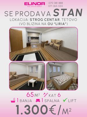 ◈Agencija ELINOR◈ vrshi prodazhba na stan so lokacija vo strog Centar vo blizina na O.U. "Liria" vo Tetovo.
