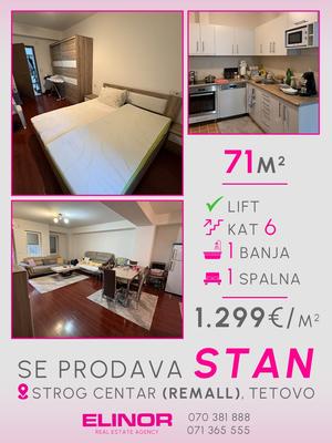 ┃Agencija ELINOR┃vrshi prodazhba na stan so lokacija vo Centar - Remall vo Tetovo.