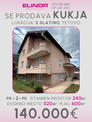 ◈Agencija ELINOR◈ vrshi prodazhba na nova kukja vo S.Slatino, Tetovo.